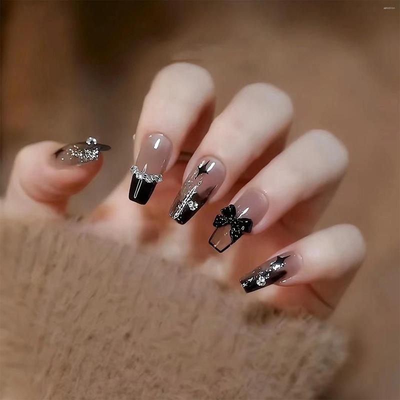 False Nails 24pcs Glitter Bow Mix And Match Silver Black Full Cover With Odorless Eco-Friendly Material For Nail Art
False Nails 24pcs Glitter Bow Mix And Match Silver Black Full Cover With Odorless Eco-Friendly Material For Nail Art