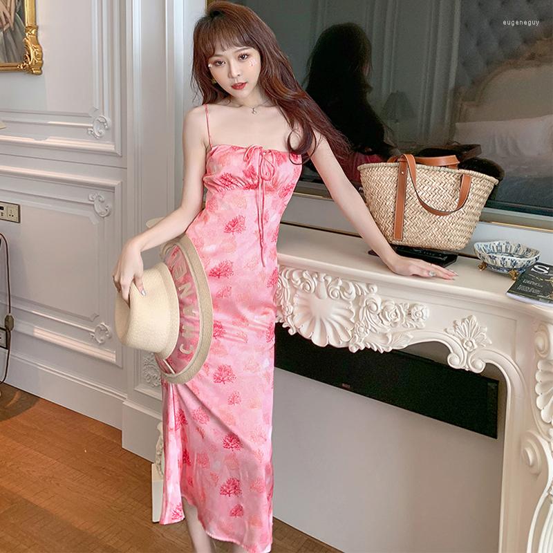 Casual Dresses Fashion French Vintage Sexy Strap Sleeveless Maxi Party Dress Ladies Coffee Break Elegant Robe Backless Floral Satin Beach, Pink
Casual Dresses Fashion French Vintage Sexy Strap Sleeveless Maxi Party Dress Ladies Coffee Break Elegant Robe Backless Floral Satin Beach, Pink