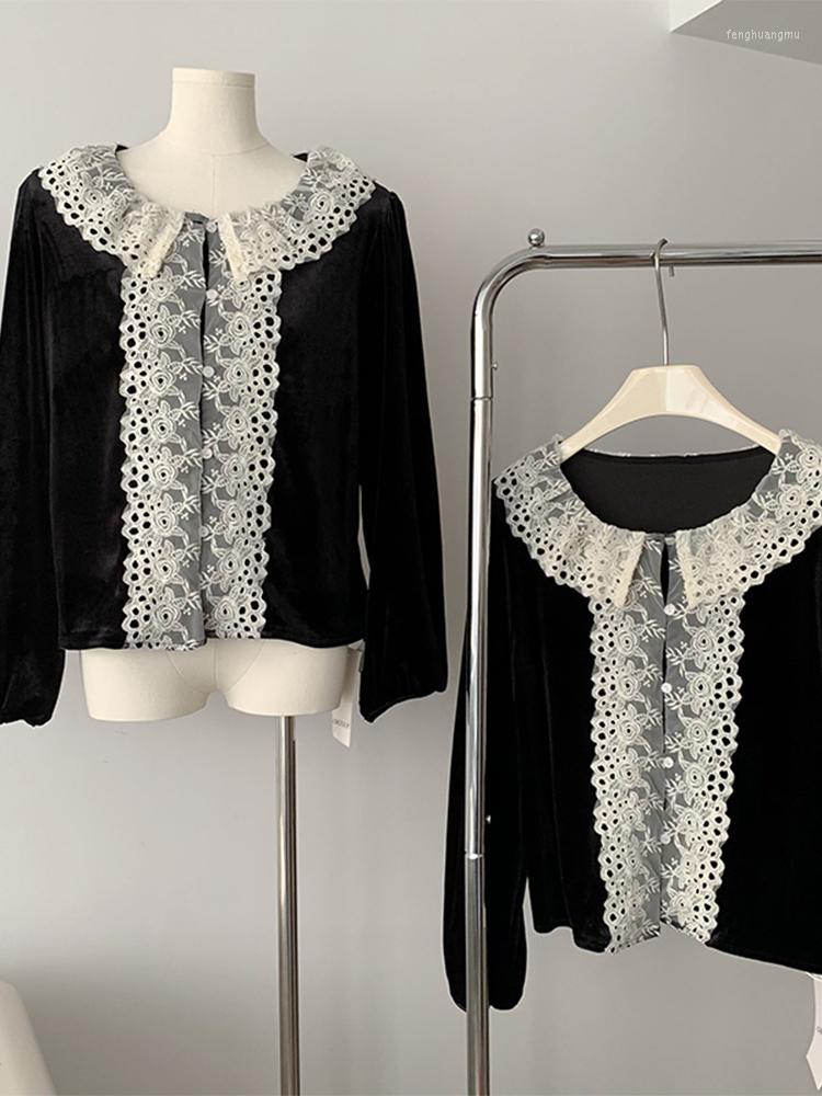 Women's Blouses Autumn Women French Lazy Style Long Sleeve Shirt Blouse Embroidery Lace Patchwork Aesthetic Elegant Mori Girl Luxury Clothes, Black
Women's Blouses Autumn Women French Lazy Style Long Sleeve Shirt Blouse Embroidery Lace Patchwork Aesthetic Elegant Mori Girl Luxury Clothes, Black