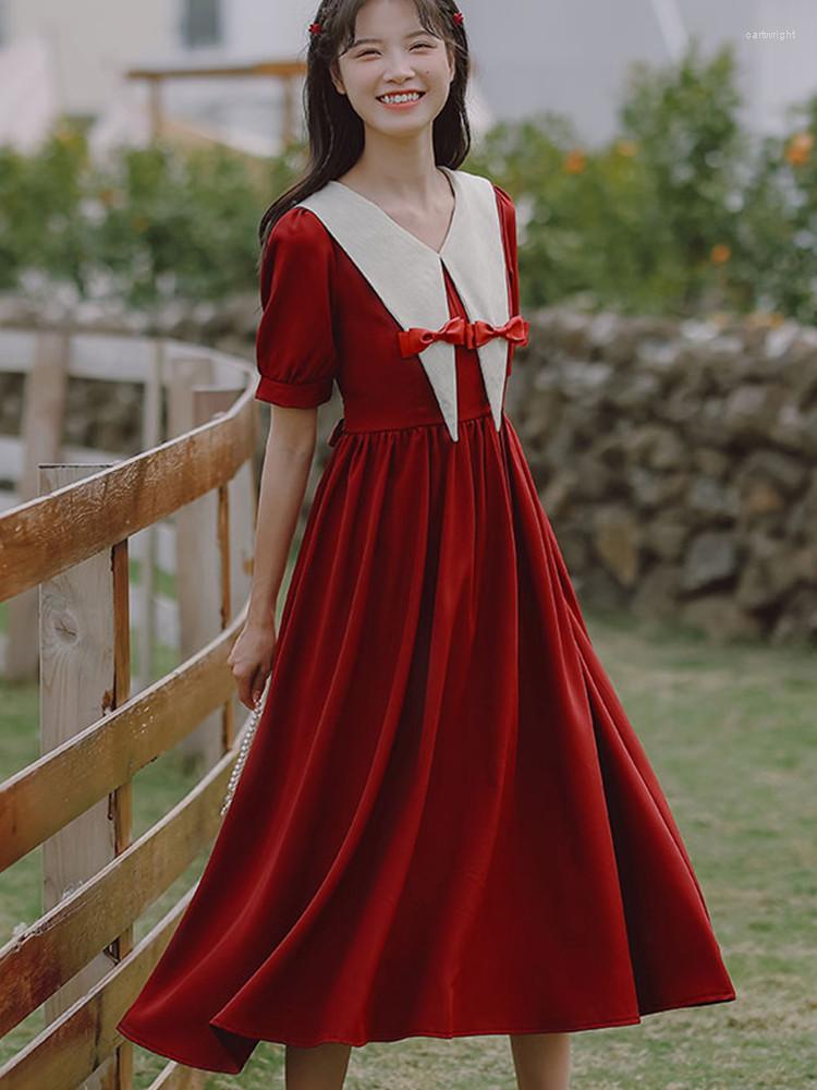 Party Dresses Qiukichonson Red French Style Vintage Women Long Dress Summer 2023 Lolita Bowknot V-neck Short Sleeve High Waist Ladies
Party Dresses Qiukichonson Red French Style Vintage Women Long Dress Summer 2023 Lolita Bowknot V-neck Short Sleeve High Waist Ladies