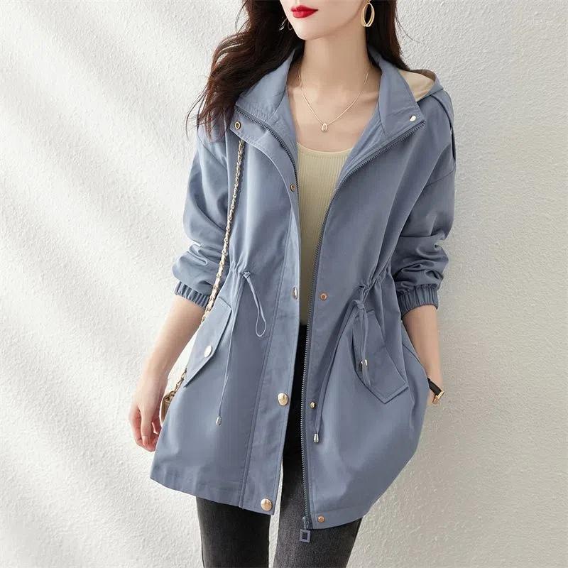 Women' Trench Coats 2023 Autumn Women' Jackets Windbreaker Famale Hooded Long Sleeve Casual British Style Loose Zipper Jacket Women, Blue
Women' Trench Coats 2023 Autumn Women' Jackets Windbreaker Famale Hooded Long Sleeve Casual British Style Loose Zipper Jacket Women, Blue