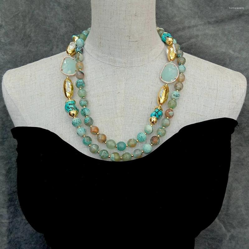 Choker Y.YING 2 Rows Green Agate Blue Turquoise Crystal White Biwa Pearl Necklace Women Jewelry
Choker Y.YING 2 Rows Green Agate Blue Turquoise Crystal White Biwa Pearl Necklace Women Jewelry