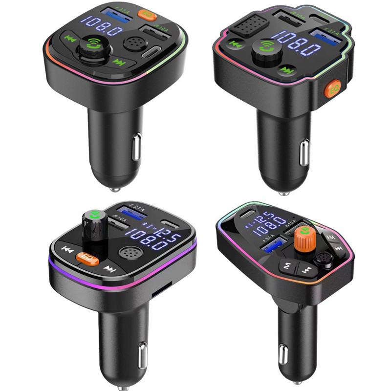 Wireless Fm Transmitter Dual Usb Type C Pd 20w 3.1a Fast Charging Charger Bluetooth 5.0 Handsfree Car Kit Fm Modulator Car Radio Q6 Q8 Q9 Q10 retail package