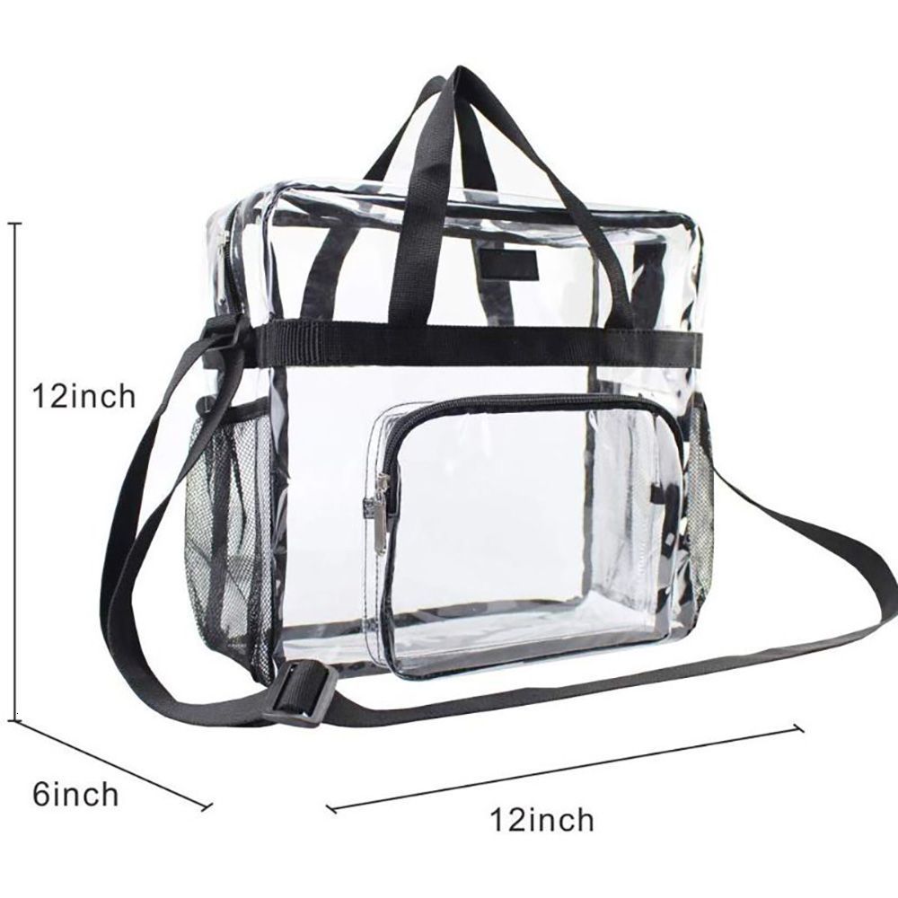 School Bags PVC Clear Purse Large Capacity Stadium Approved Crossbody for Concerts Sports Festivals 230313