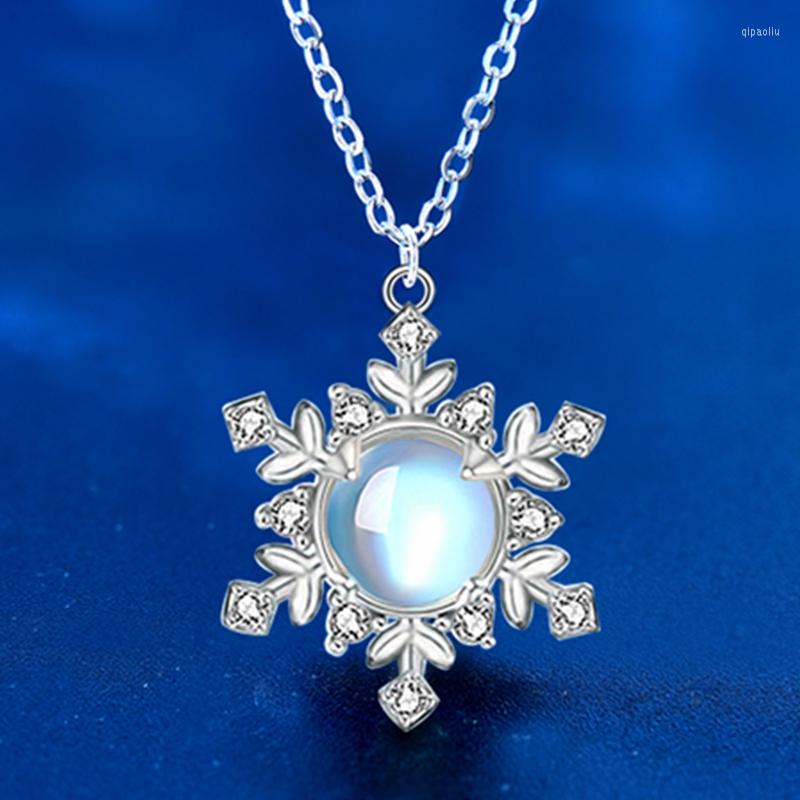Chains Moon Stone Christmas Snowflakes Pendant Necklace D Color Chain S925 Sterling Silver Jewelry For Women Valentine's Day Gift
Chains Moon Stone Christmas Snowflakes Pendant Necklace D Color Chain S925 Sterling Silver Jewelry For Women Valentine's Day Gift