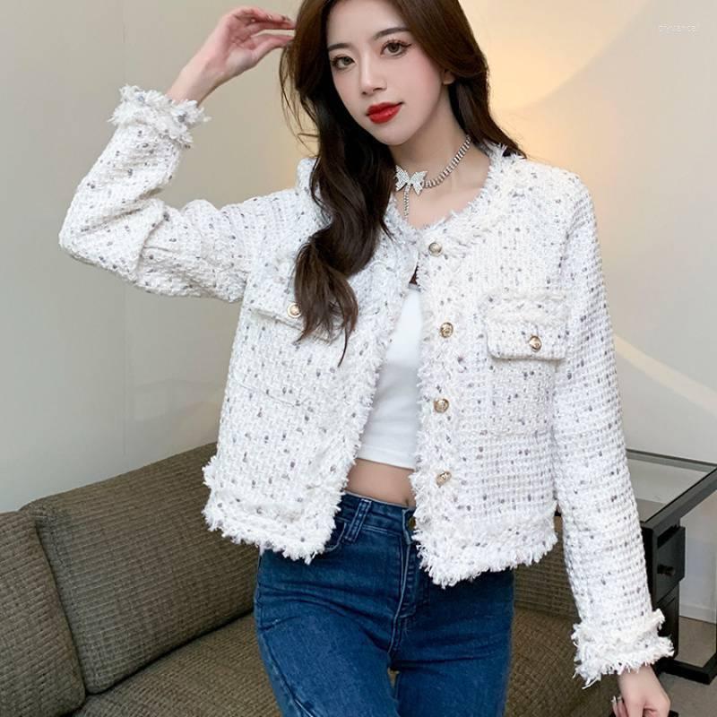 Women' Jackets Spring Autumn Short Slim Women Jacket Coat Korean Version Tweed Temperament Female Tops, White
Women' Jackets Spring Autumn Short Slim Women Jacket Coat Korean Version Tweed Temperament Female Tops, White