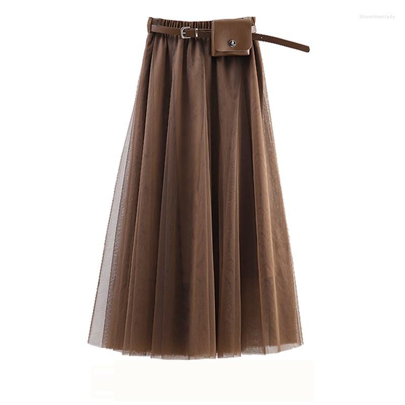 Skirts 2023 Autumn & Winter Arrival Mid Length Skirt Korean Solid Color A-line Mesh With Waist Bag, Black
Skirts 2023 Autumn & Winter Arrival Mid Length Skirt Korean Solid Color A-line Mesh With Waist Bag, Black