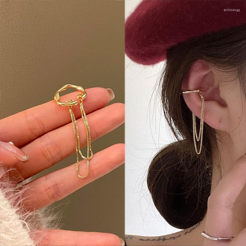 Backs Earrings Simple Gold Silver Color Geometric Circle Long Chain Tassel Earcuff Fake Piercing Ear Clip On For Women Korean Jewelry
Backs Earrings Simple Gold Silver Color Geometric Circle Long Chain Tassel Earcuff Fake Piercing Ear Clip On For Women Korean Jewelry