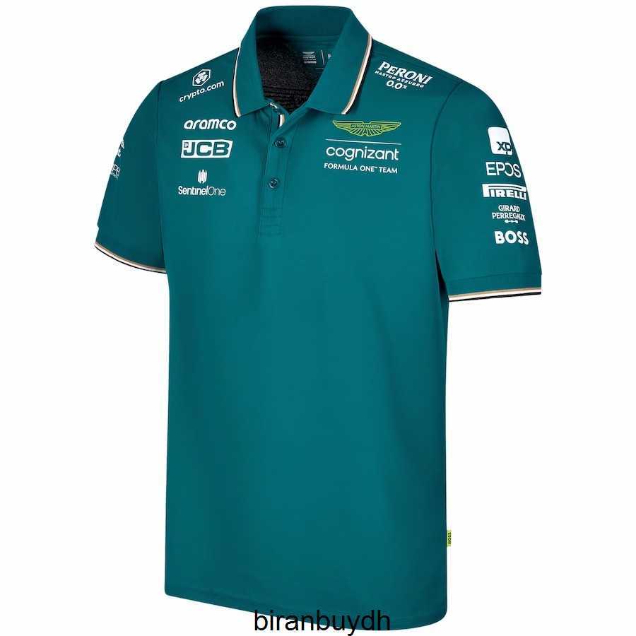 Cycling Men' T-shirts Aston Martin Aramco Cognizant F1 2023 Official Fernando Alonso Team Polo Sleeve Formula Extreme Sports Lovers Casual T-shirt Size, 2023 team polo