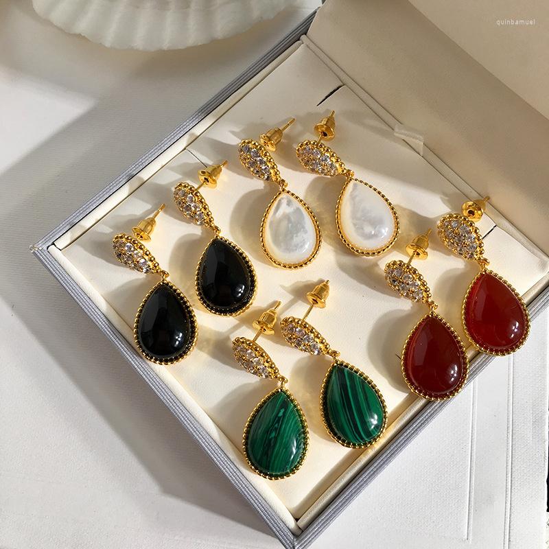 Dangle Earrings Golden Water Drop Women's Retro Fashion Luxury Wedding Accessories Brand Jewelry Green Black White Party Anti Allergy 5
Dangle Earrings Golden Water Drop Women's Retro Fashion Luxury Wedding Accessories Brand Jewelry Green Black White Party Anti Allergy 5
