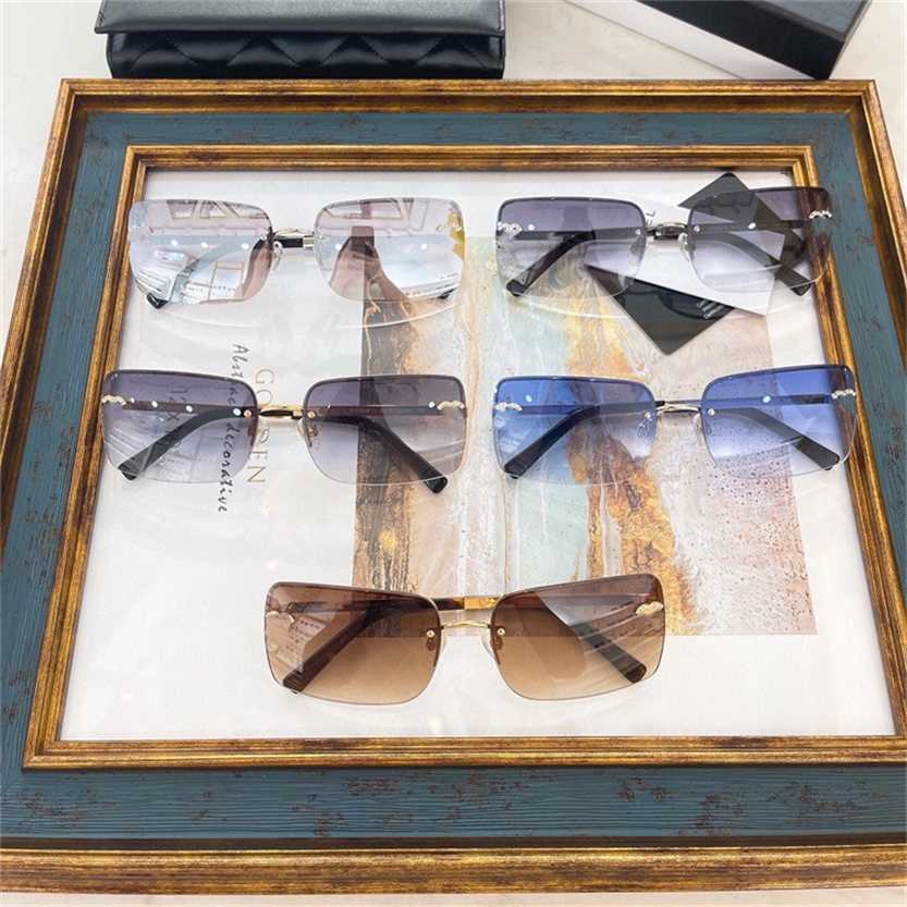 Sunglasses 2023 new Xiaoxiang ins fashion medieval frameless square sunglasses ch4140-b same