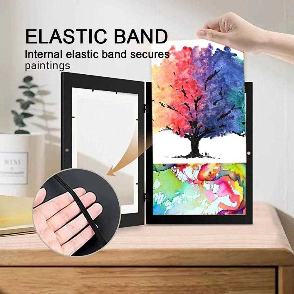 Frames New Hinged Art Photo Frame Wood Photo Frame Shadow Box Front Opening Bouquet Display Memory Picture Frame For Home Office Z0313