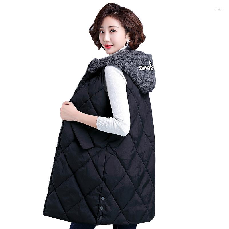 Women's Vests Autumn Winter Down Cotton Vest Coat Women Parker Mid-length Hooded Padded Jackets Female Warm Waistcoats Tops, Black
Women's Vests Autumn Winter Down Cotton Vest Coat Women Parker Mid-length Hooded Padded Jackets Female Warm Waistcoats Tops, Black