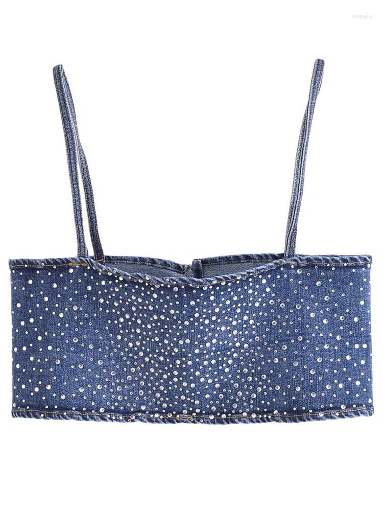 Women' Tanks MESTTRAF Women 2023 Fashion With Jewel Denim Crop Tank Tops Vintage Spaghetti Straps Back Metal Hook Female Camis Streetwear, Picture shown
Women' Tanks MESTTRAF Women 2023 Fashion With Jewel Denim Crop Tank Tops Vintage Spaghetti Straps Back Metal Hook Female Camis Streetwear, Picture shown