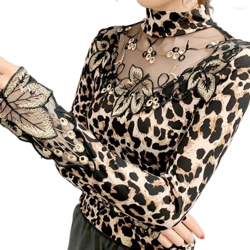 Women's Blouses Spring Autumn Sexy Lace Women Shirts Long Sleeve Leopard Print Leaf Embroidery Sheer Basic Blouse Casual Women's Apparel
Women's Blouses Spring Autumn Sexy Lace Women Shirts Long Sleeve Leopard Print Leaf Embroidery Sheer Basic Blouse Casual Women's Apparel