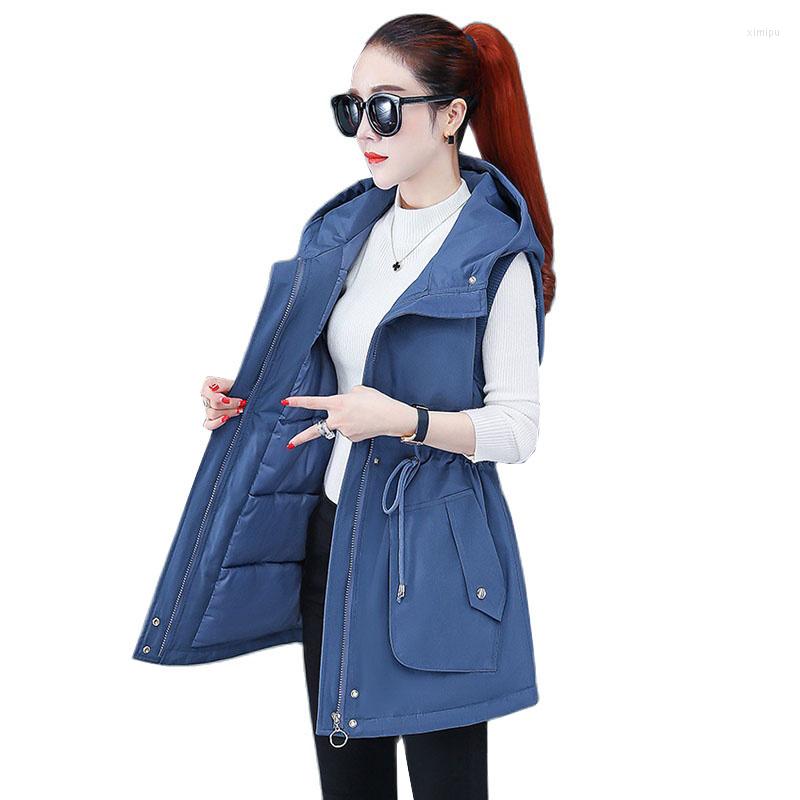 Women's Vests Winter Women's Down Cotton Vest Coat Fashion Mid-length Sleeveless Hooded Waistcoat Jacket Female Tops Warm Outerwear, Black
Women's Vests Winter Women's Down Cotton Vest Coat Fashion Mid-length Sleeveless Hooded Waistcoat Jacket Female Tops Warm Outerwear, Black