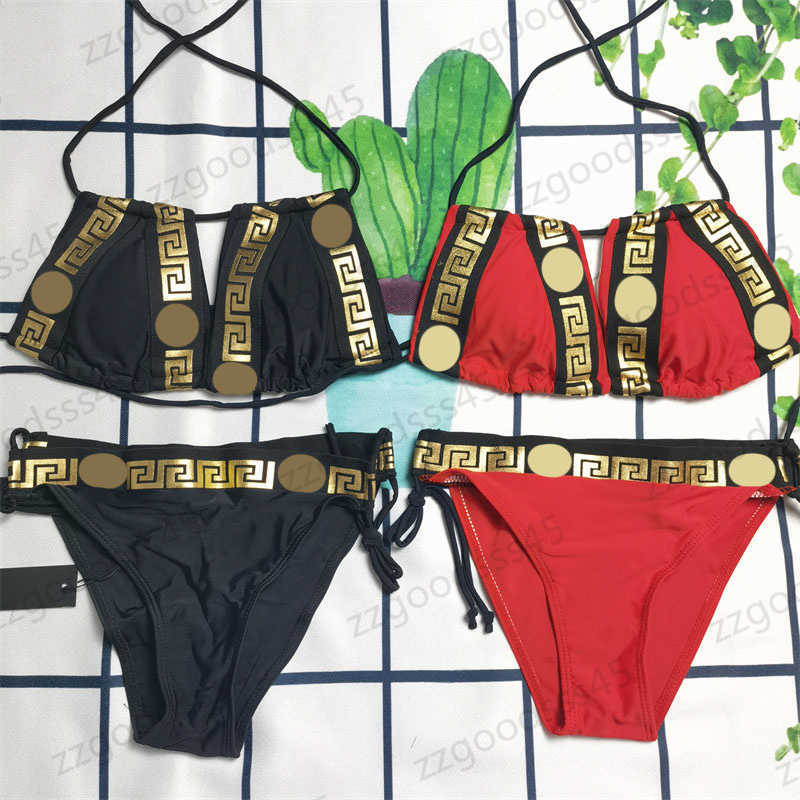 Sexy Womens Designer Bikini Summer Fashion Luxury Gold Sticker Letter Print Low-waisted Two Piece Swimwear Suit Femme Beach Bathing Suits 2 Colors
Sexy Womens Designer Bikini Summer Fashion Luxury Gold Sticker Letter Print Low-waisted Two Piece Swimwear Suit Femme Beach Bathing Suits 2 Colors