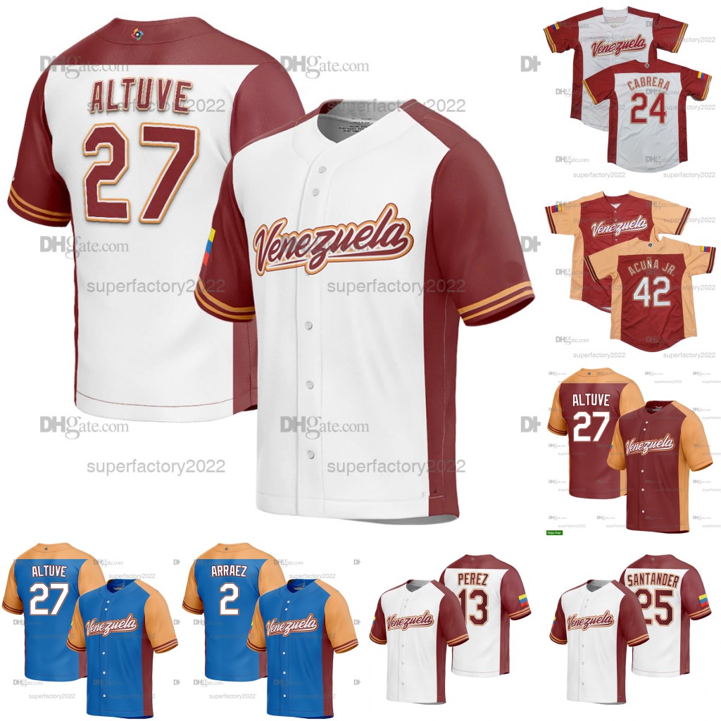 Team Venezuela 2023 World Baseball Classic Jersey WBC Anthony Santander Ronald Acuna Jr. Jose Altuve Salvador Perez Jesus Luzardo Miguel Cabrera Luis Arraez, Blue cool
Team Venezuela 2023 World Baseball Classic Jersey WBC Anthony Santander Ronald Acuna Jr. Jose Altuve Salvador Perez Jesus Luzardo Miguel Cabrera Luis Arraez, Blue cool