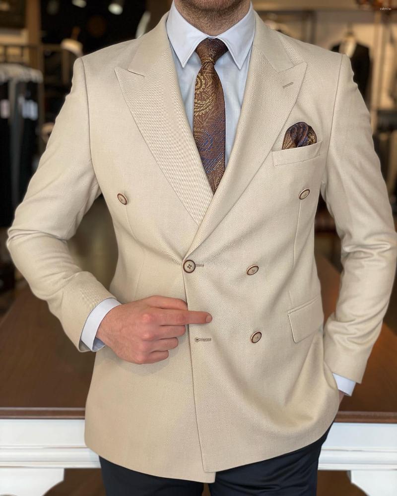 Men's Suits Light Khaki Blazer Navy Blue Trousers Custom Made Men Suit Tailored Business Wear Wedding Clothes Peaked Collar 2Pcs Jacket Pant, Picture shown
Men's Suits Light Khaki Blazer Navy Blue Trousers Custom Made Men Suit Tailored Business Wear Wedding Clothes Peaked Collar 2Pcs Jacket Pant, Picture shown