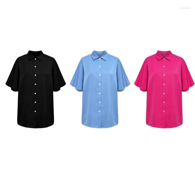 Women' T Shirts 40GC Women Summer Button Up Tunic Blouse Batwing Half Sleeve Lapel Collar V-Neck Solid Color Oversized Loose Top, Black
Women' T Shirts 40GC Women Summer Button Up Tunic Blouse Batwing Half Sleeve Lapel Collar V-Neck Solid Color Oversized Loose Top, Black