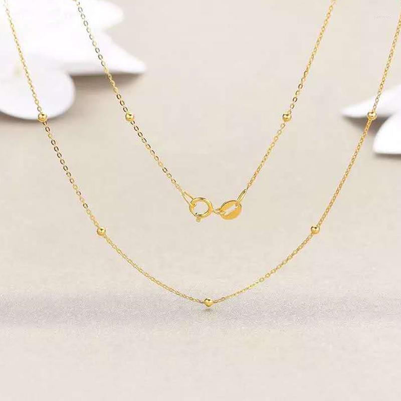 Chains ZHIXI Real 18K Gold Necklace Jewelry Fine Pendant Chain Pure AU750 Yellow Round Ball For Women Wedding Gift X500
Chains ZHIXI Real 18K Gold Necklace Jewelry Fine Pendant Chain Pure AU750 Yellow Round Ball For Women Wedding Gift X500