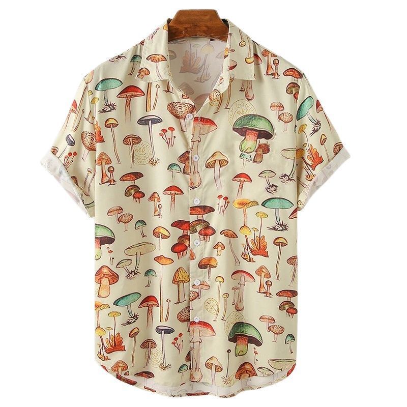 Women's TShirt Summer Men's Hawaiian Lapel Short Sleeve Colorful Element Mushroom Pattern 3D Printing Button Trend Casual Tops 230311, My-2060102
Women's TShirt Summer Men's Hawaiian Lapel Short Sleeve Colorful Element Mushroom Pattern 3D Printing Button Trend Casual Tops 230311, My-2060102