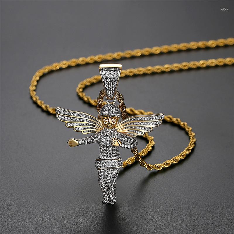 Pendant Necklaces Charm Angel Pave Bling Cubic Zircon Necklace Fashion Golden Hip Hop Iced Out Party Jewelry For Men Gift
Pendant Necklaces Charm Angel Pave Bling Cubic Zircon Necklace Fashion Golden Hip Hop Iced Out Party Jewelry For Men Gift