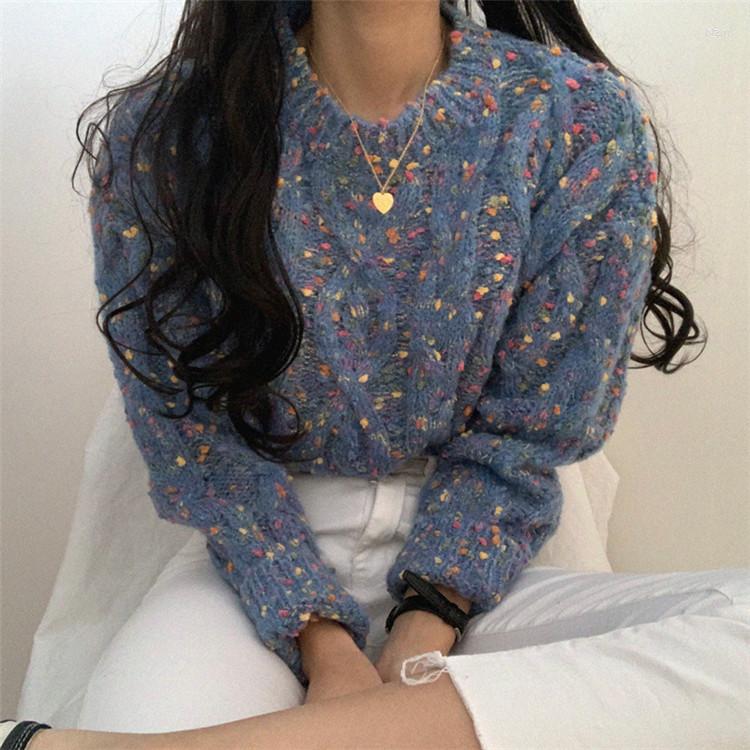 Women's Sweaters Oversized Candy Contrast Color Dot Coarse Knitted Sweater Women Long Sleeves O Neck Pullovers Casual, Beige
Women's Sweaters Oversized Candy Contrast Color Dot Coarse Knitted Sweater Women Long Sleeves O Neck Pullovers Casual, Beige