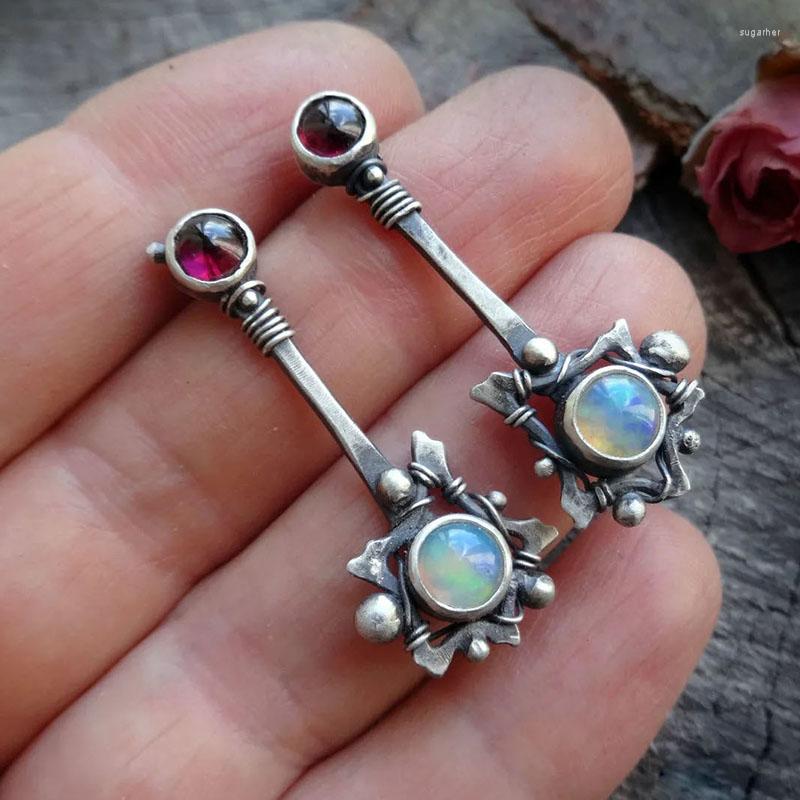 Dangle Earrings Boho Ethnic Red Moonstone White Opal Drop For Women Antique Silver Color Flower Wedding Band Jewelry
Dangle Earrings Boho Ethnic Red Moonstone White Opal Drop For Women Antique Silver Color Flower Wedding Band Jewelry