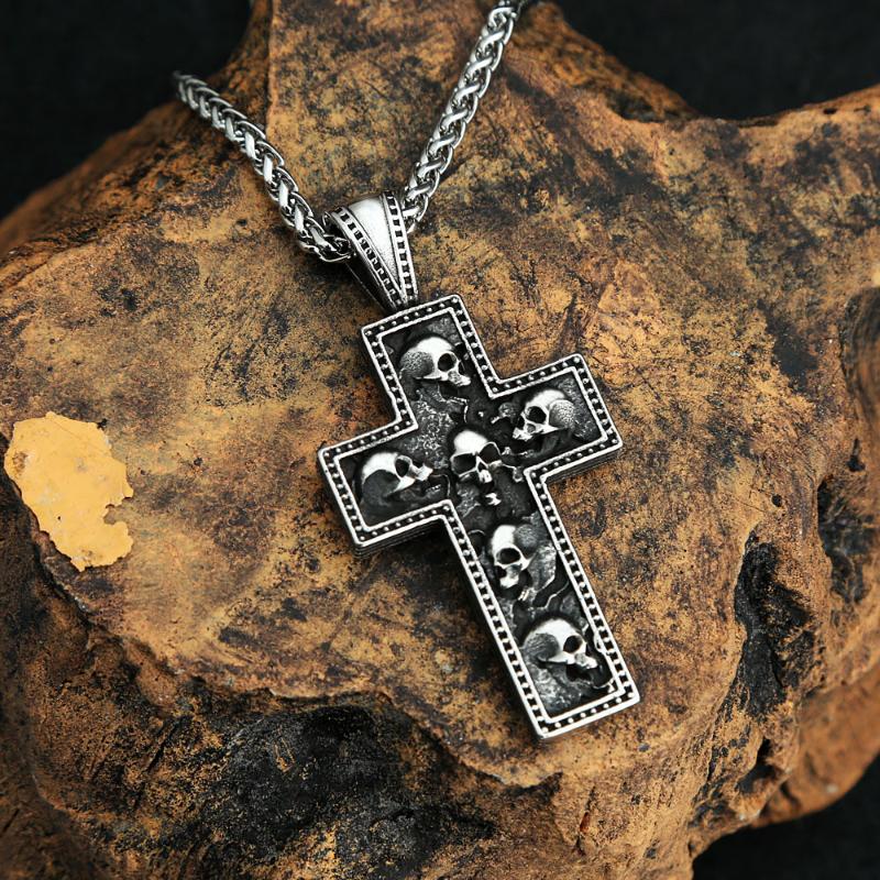 Pendant Necklaces Vintage Catholic Bible Cross Skull For Men Stainless Steel Fashion Punk Hip Hop Jewelry Chains Gift WholesalePendant
Pendant Necklaces Vintage Catholic Bible Cross Skull For Men Stainless Steel Fashion Punk Hip Hop Jewelry Chains Gift WholesalePendant