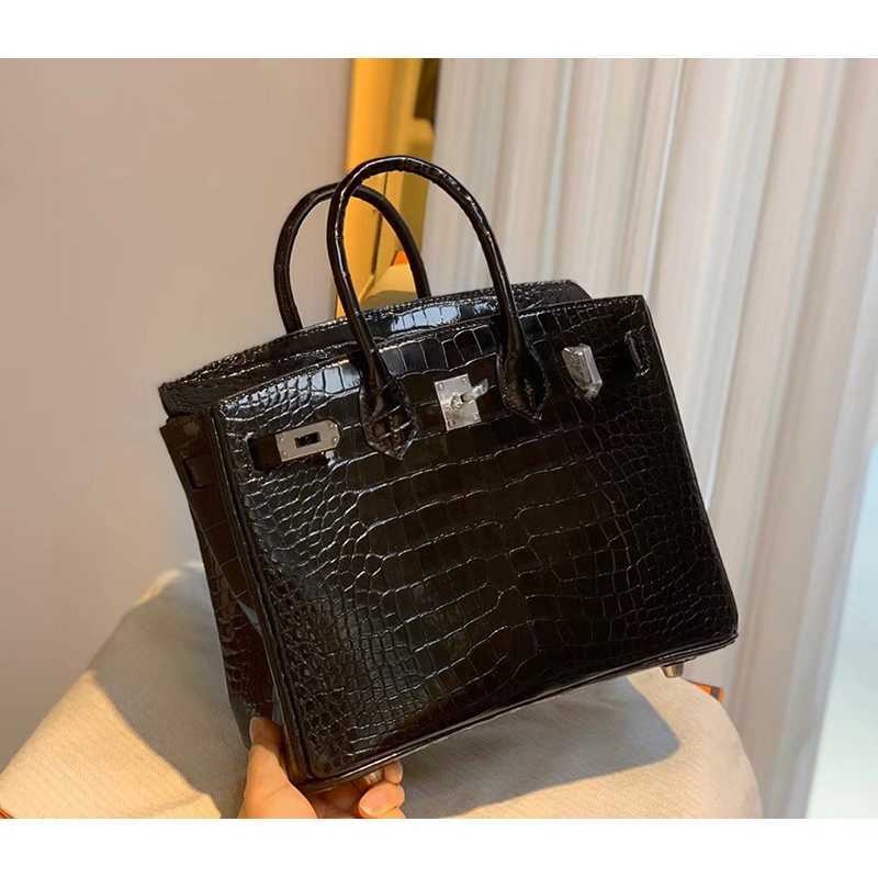 designer women handbag birkin Silver buckle bags Gaoguang American alligator leather bag 25CM black women's handbag luxury brand handmade, Black9
designer women handbag birkin Silver buckle bags Gaoguang American alligator leather bag 25CM black women's handbag luxury brand handmade, Black9