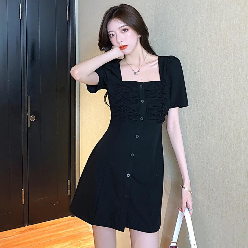 Casual Dresses Folds Square Collar Elegant Women' For Party 2023 Retro Slim Fit Solid Color Short Sleeve Evening, Bu
Casual Dresses Folds Square Collar Elegant Women' For Party 2023 Retro Slim Fit Solid Color Short Sleeve Evening, Bu