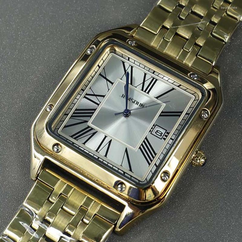 Wristwatches Square Classic Original Brand Watches Mens Full Stainless Steel 18K Gold Quartz Watch Automatic Date Clocks Relogio Masculino, J-20-s
Wristwatches Square Classic Original Brand Watches Mens Full Stainless Steel 18K Gold Quartz Watch Automatic Date Clocks Relogio Masculino, J-20-s