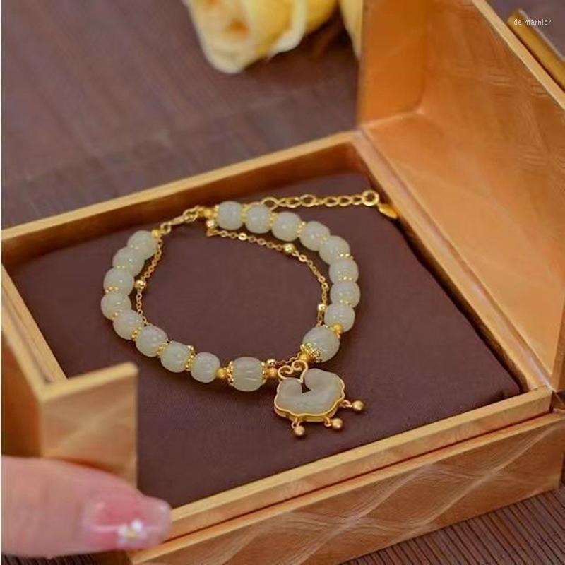 Charm Bracelets Chinese Jade Bracelet For Women Green Beads Couple Unisex Xiangyun Ruyi Safety Lock Chain 2023
Charm Bracelets Chinese Jade Bracelet For Women Green Beads Couple Unisex Xiangyun Ruyi Safety Lock Chain 2023