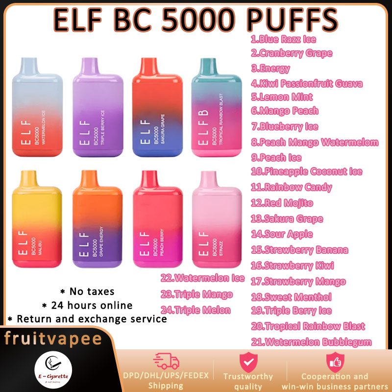 Authentic Code Elf BC5000 Disposable E cigarettes Puff 5000 Vape Pen 13ml Dual Mesh Coil Cartridge Pods 650mAh Rechargeable Battery Vs Lost Marry Bar 5000 Puff
Authentic Code Elf BC5000 Disposable E cigarettes Puff 5000 Vape Pen 13ml Dual Mesh Coil Cartridge Pods 650mAh Rechargeable Battery Vs Lost Marry Bar 5000 Puff
