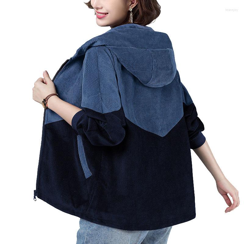 Women's Jackets Women's Corduroy Hoodie Jacket Casual Short Coat 4XL Spring Autumn Splicing Thin Loose Zipper Pocket Fashion Parker, Blue
Women's Jackets Women's Corduroy Hoodie Jacket Casual Short Coat 4XL Spring Autumn Splicing Thin Loose Zipper Pocket Fashion Parker, Blue