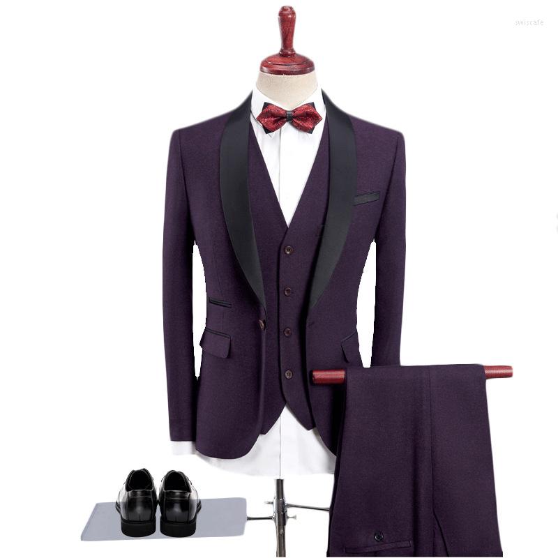 Men's Suits 2023 Design Khaki Wedding Tuxedo For Men Slim Fit Shawl Lapel Prom Suit Purple 3 Piece (Jacket Pants Vest) Set
Men's Suits 2023 Design Khaki Wedding Tuxedo For Men Slim Fit Shawl Lapel Prom Suit Purple 3 Piece (Jacket Pants Vest) Set