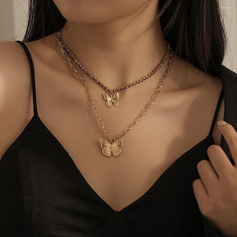 Chains Double Butterfly Pendant Necklace Fashion Metal Color Bohemian Multilayer Necklaces For Women Crystal Chokers Trendy Jewelry
Chains Double Butterfly Pendant Necklace Fashion Metal Color Bohemian Multilayer Necklaces For Women Crystal Chokers Trendy Jewelry