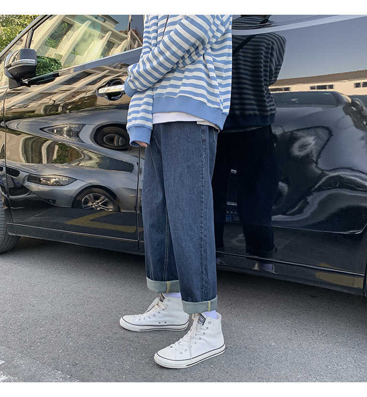 Men's Jeans 2022 Streetwear Baggy Jeans New Spring Summer Men Korean Fashion Loose Straight Wide Leg Pants Male Clothing Light blue Z0301