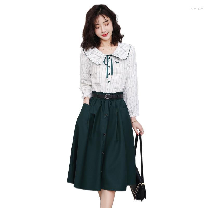 Work Dresses Spring Korean Lattice T-shirt Long Sleeves Skirts Suit Women Fashion Slim Loose Two Piece Set Female Causal 2, Green
Work Dresses Spring Korean Lattice T-shirt Long Sleeves Skirts Suit Women Fashion Slim Loose Two Piece Set Female Causal 2, Green