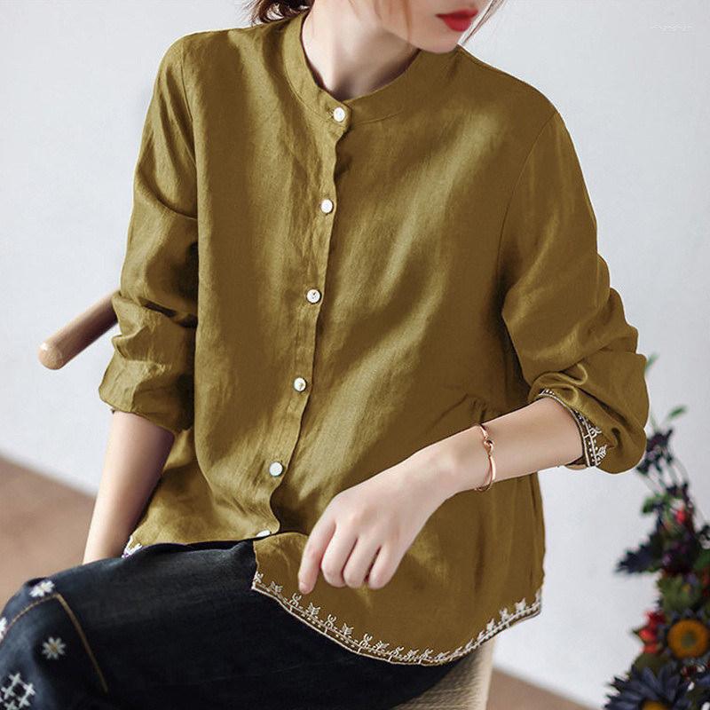 Women's Blouses Women Vintage Embroidery Stand Collar Button Shirts 2023 Spring Autumn Casual Solid Long Sleeve Loose Simple Ladies Tops, Kase
Women's Blouses Women Vintage Embroidery Stand Collar Button Shirts 2023 Spring Autumn Casual Solid Long Sleeve Loose Simple Ladies Tops, Kase