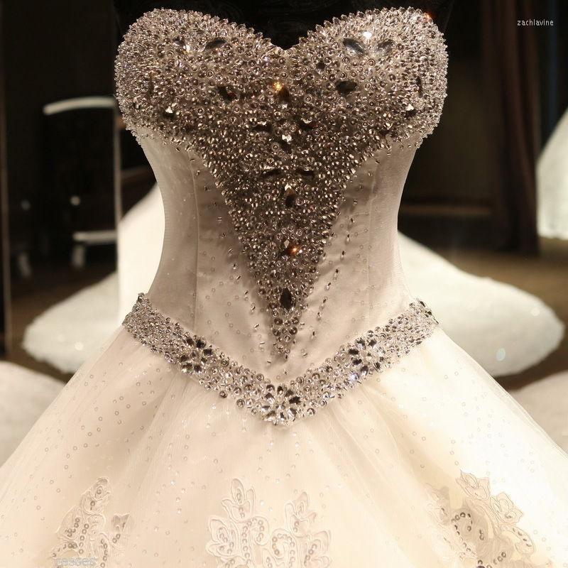 Wedding Dress Luxury A Line Dresses Netting Satin Applique Beading Crystals Floor Length Bridal Gown Chapel Train Corset Back, Ivory
Wedding Dress Luxury A Line Dresses Netting Satin Applique Beading Crystals Floor Length Bridal Gown Chapel Train Corset Back, Ivory