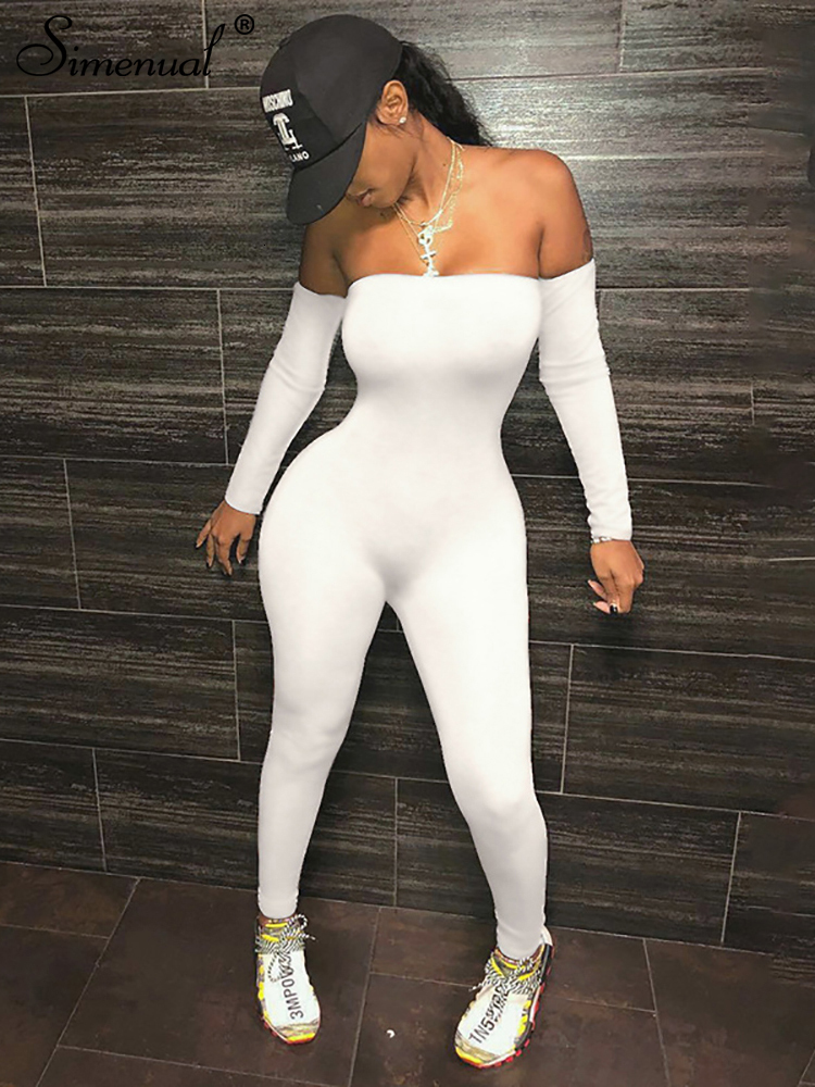 Women' Jumpsuits Rompers Simenual Off Shoulder Bodycon Rompers Womens Jumpsuit Long Sleeve Sporty Workout Acitve Wear Fashion Jumpsuits Autumn 230311, Black
Women' Jumpsuits Rompers Simenual Off Shoulder Bodycon Rompers Womens Jumpsuit Long Sleeve Sporty Workout Acitve Wear Fashion Jumpsuits Autumn 230311, Black