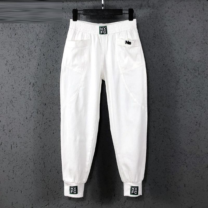 Women's Jeans Arrival Spring Summer Korea Fashion Women Elastic Waist Loose White All-matched, Black
Women's Jeans Arrival Spring Summer Korea Fashion Women Elastic Waist Loose White All-matched, Black