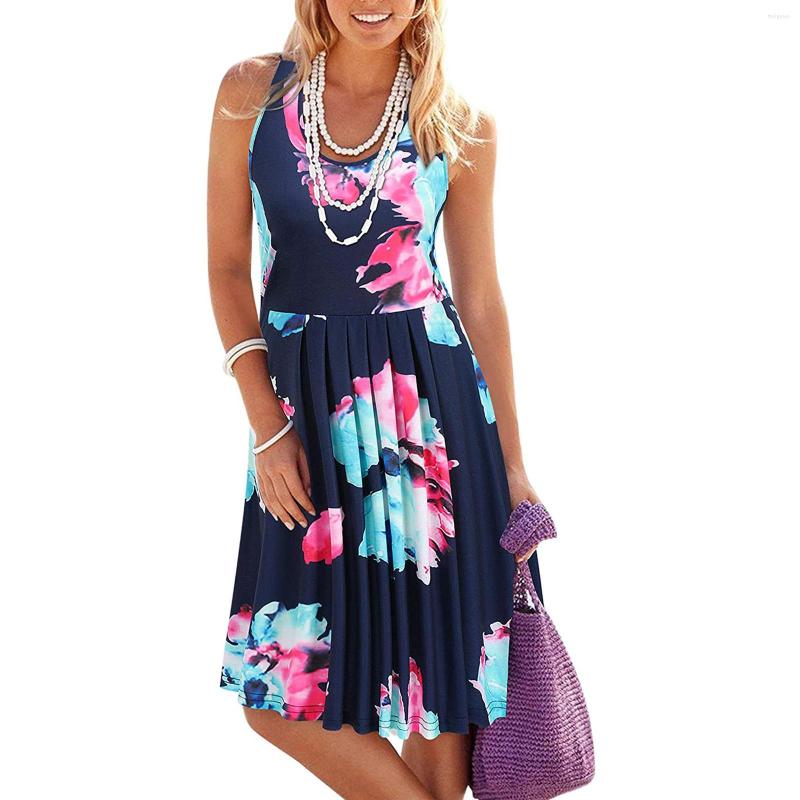 Casual Dresses A Dress Women O-neck Beach Short Women's Print Summer Style Sleeveless For Older, Blue
Casual Dresses A Dress Women O-neck Beach Short Women's Print Summer Style Sleeveless For Older, Blue
