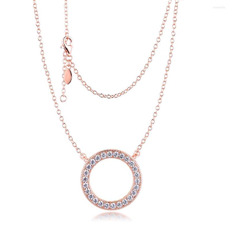 Chains Rose Gold Circle Of Sparkling Necklace 925 Sterling Silver Clear CZ Chain Pendant Necklaces For Women Fine Jewelry Collier Femme
Chains Rose Gold Circle Of Sparkling Necklace 925 Sterling Silver Clear CZ Chain Pendant Necklaces For Women Fine Jewelry Collier Femme