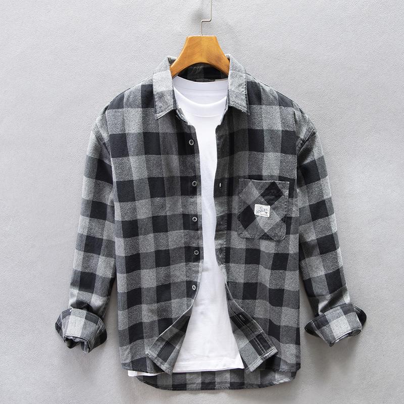 Men's Casual Shirts Autumn Vintage Plaid Men Spring Cotton Lapel Loose Long Sleeve Tooling Shirt Retro Streetwear Cardigan Top Tee, Gray
Men's Casual Shirts Autumn Vintage Plaid Men Spring Cotton Lapel Loose Long Sleeve Tooling Shirt Retro Streetwear Cardigan Top Tee, Gray