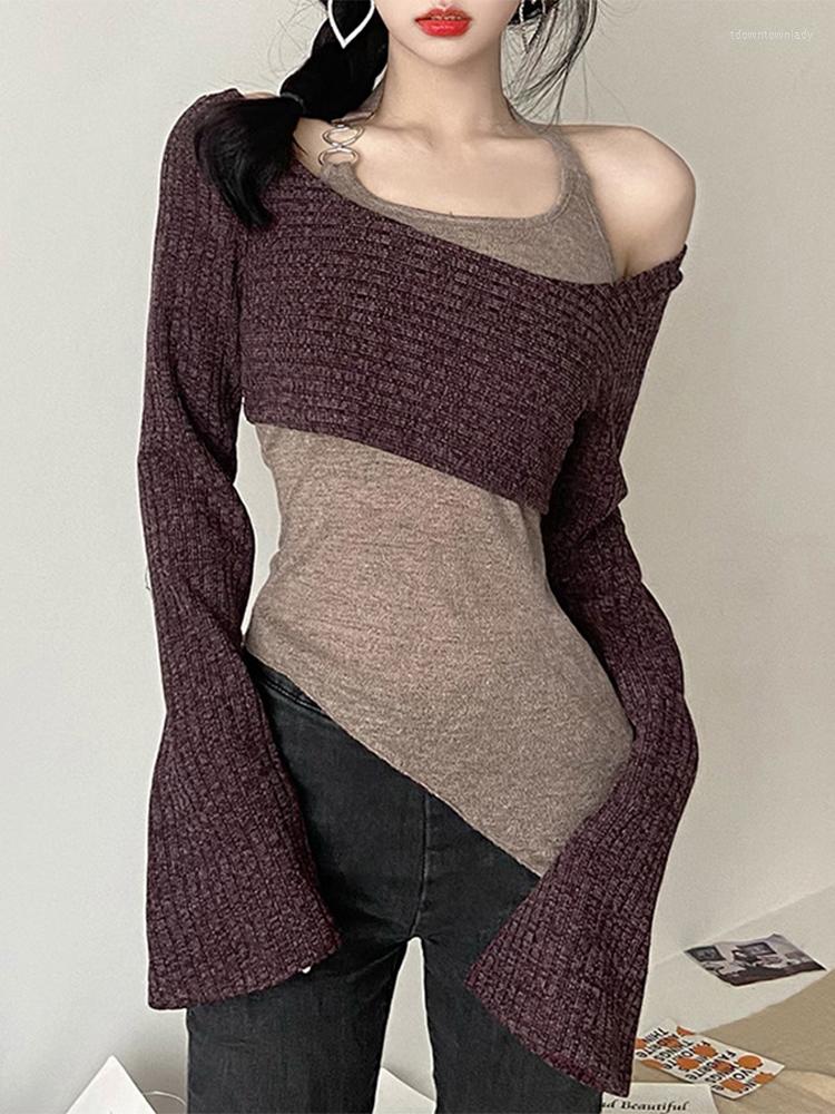 Women' T Shirts Intellectual Elegant Simple Tops Women Solid Color Fake Two Pieces Casual Knitted Shirt Elastic Breathable Women' Long, Gray
Women' T Shirts Intellectual Elegant Simple Tops Women Solid Color Fake Two Pieces Casual Knitted Shirt Elastic Breathable Women' Long, Gray