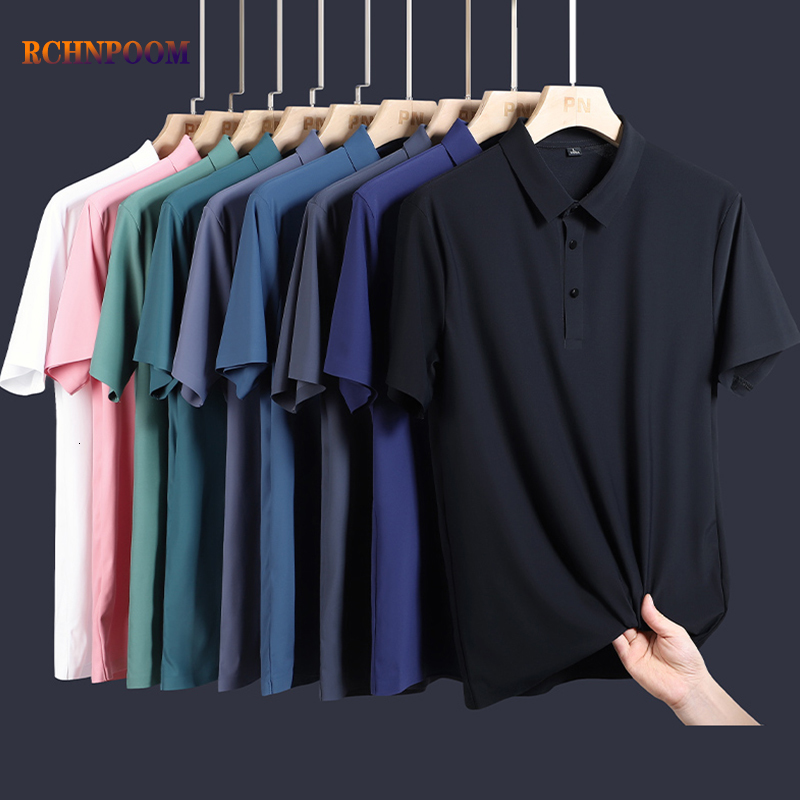 Men' T-Shirts Top Grade Summer Solid Color Polo Shirts Men Lapel Business Casual Short Sleeve Men Brand Fashion Ice Silk No Traces T-Shirt 230313, 1808-deepblue
Men' T-Shirts Top Grade Summer Solid Color Polo Shirts Men Lapel Business Casual Short Sleeve Men Brand Fashion Ice Silk No Traces T-Shirt 230313, 1808-deepblue