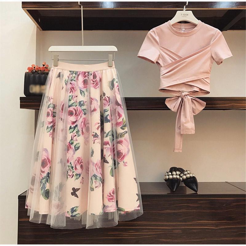 Casual Dresses Floral Print Women T Shirt Mesh Skirt Suits Bowknot Vintage Two Piece Sets Elegant Woman Skirt 2019 Summer Girl Tees Top Vupn, Pink
Casual Dresses Floral Print Women T Shirt Mesh Skirt Suits Bowknot Vintage Two Piece Sets Elegant Woman Skirt 2019 Summer Girl Tees Top Vupn, Pink